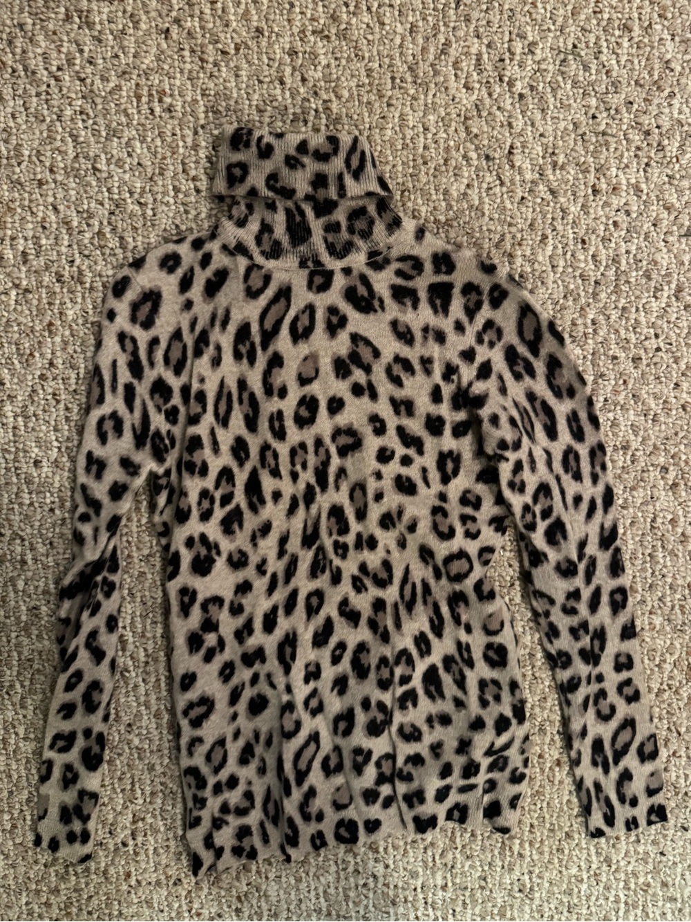 100% cashmere charter club leopard print sweater